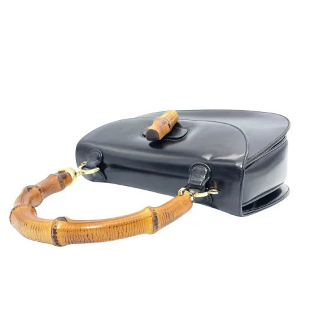 Gucci Bamboo Handbag Leather Black - Picture 3 of 7